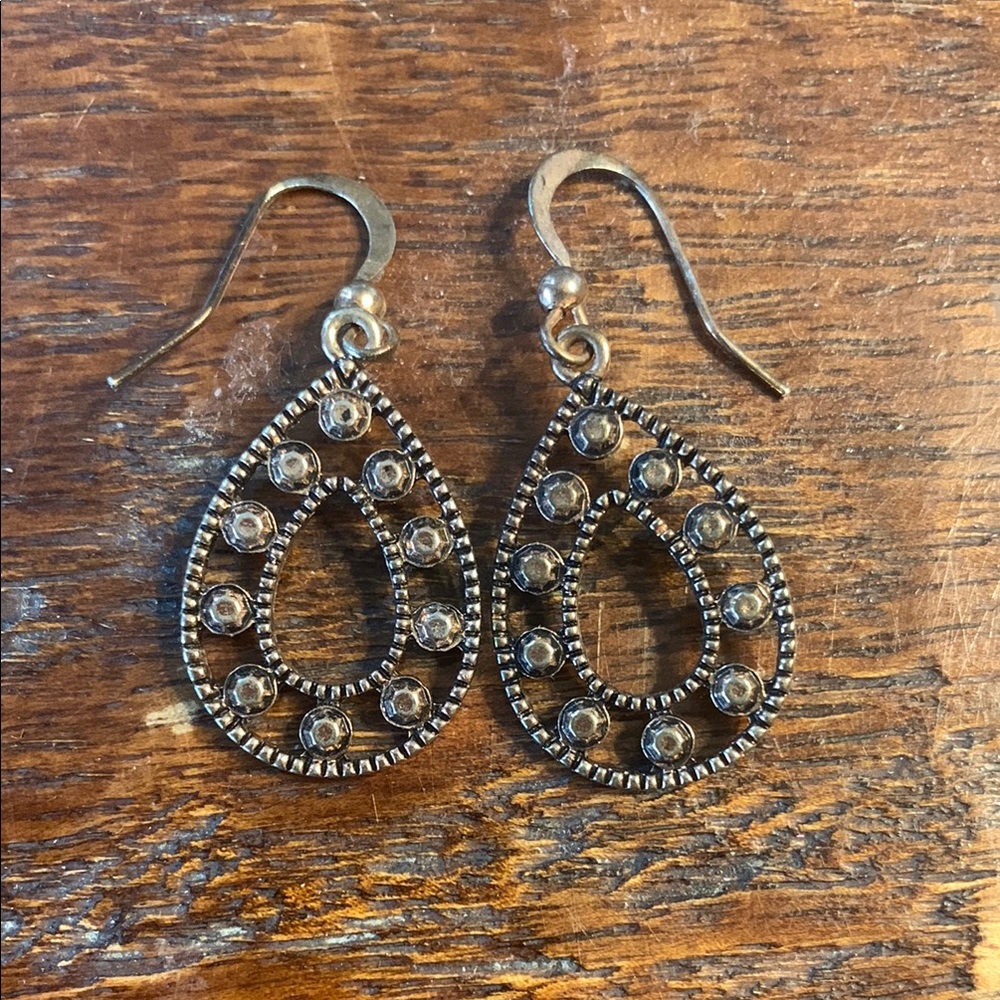 Filigree Teardrop Earrings with Intricate Metalwork